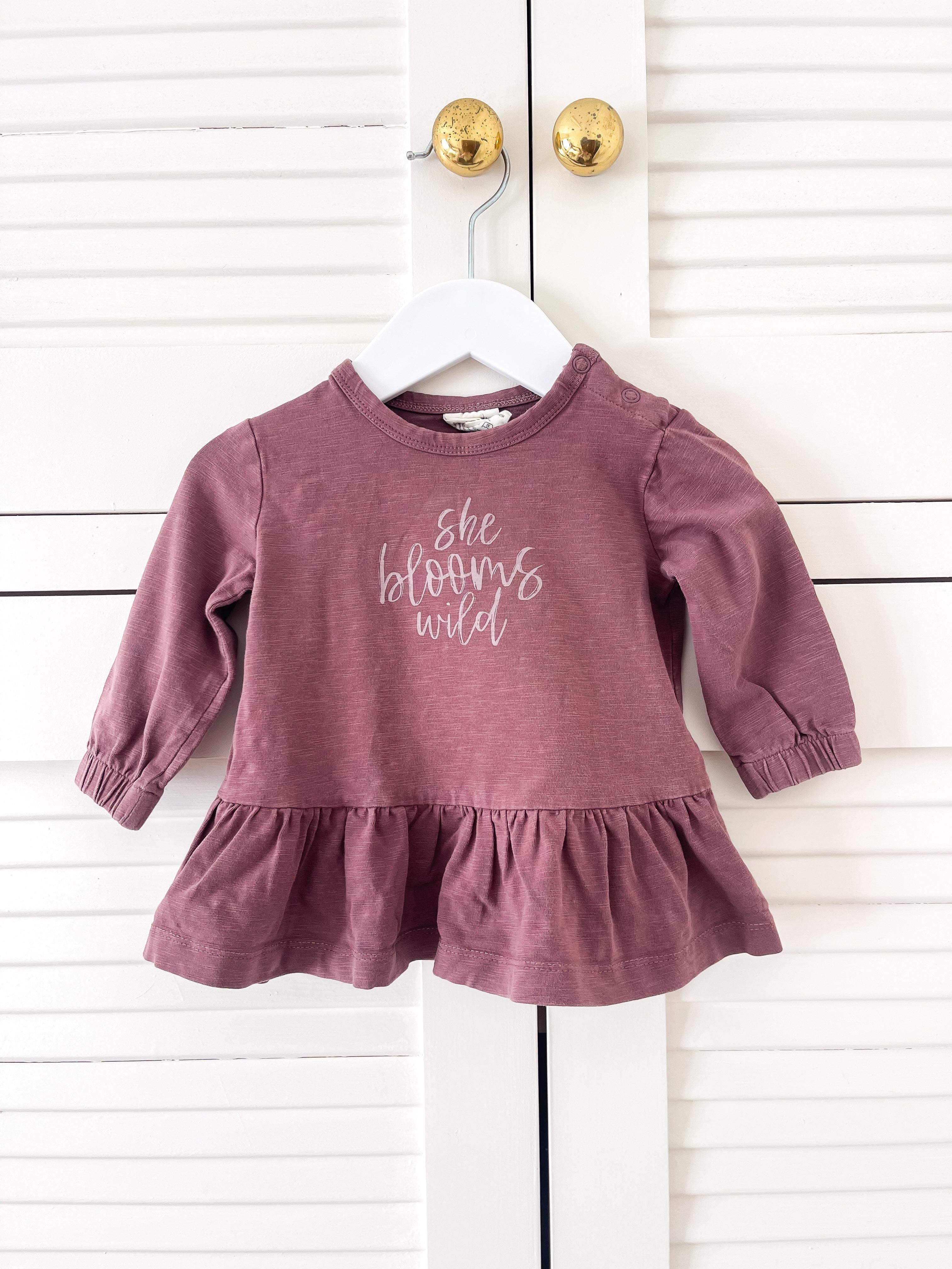 Buck & Baa organic she blooms wild peplum top (6-12m)