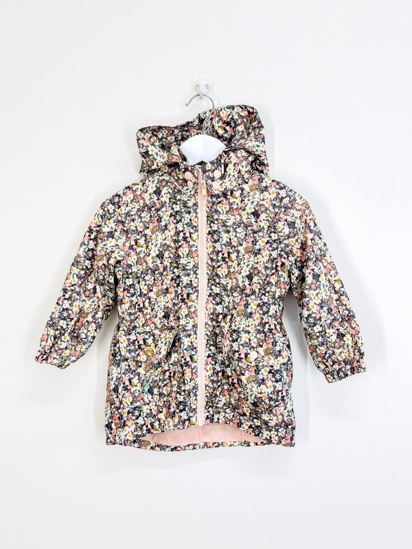 H&M floral lined hooded wind breaker jacket (3y)