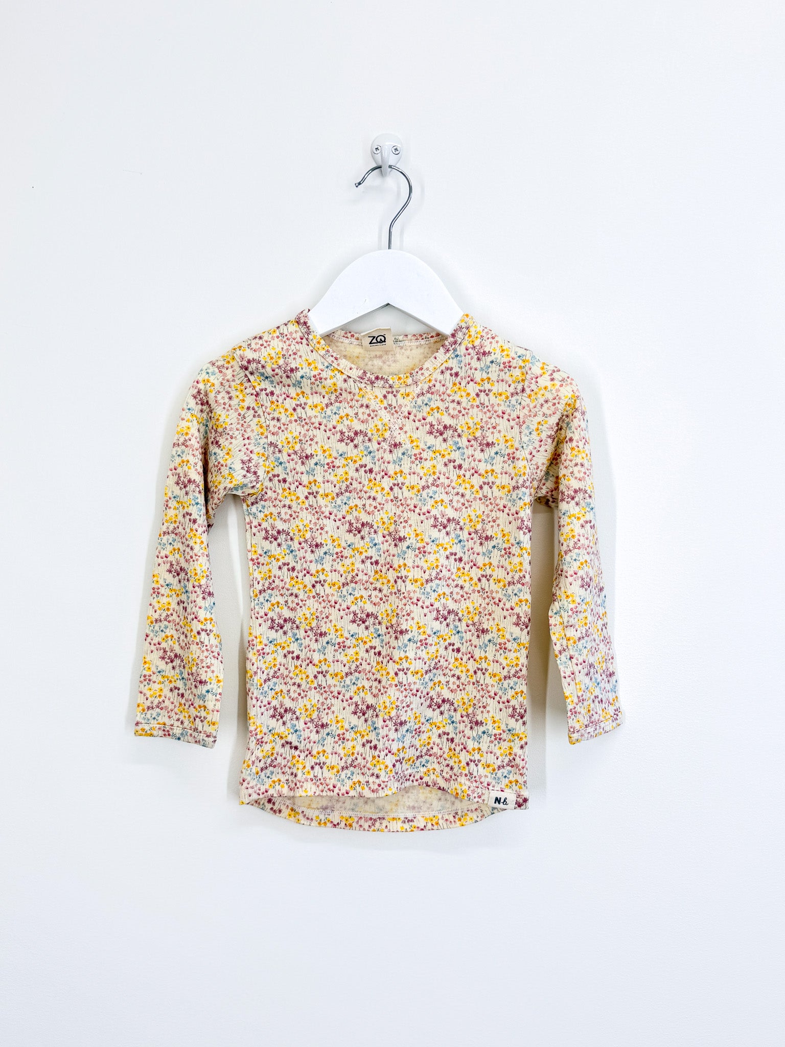 Nature Baby merino long sleeve tee - wildflower (2y)
