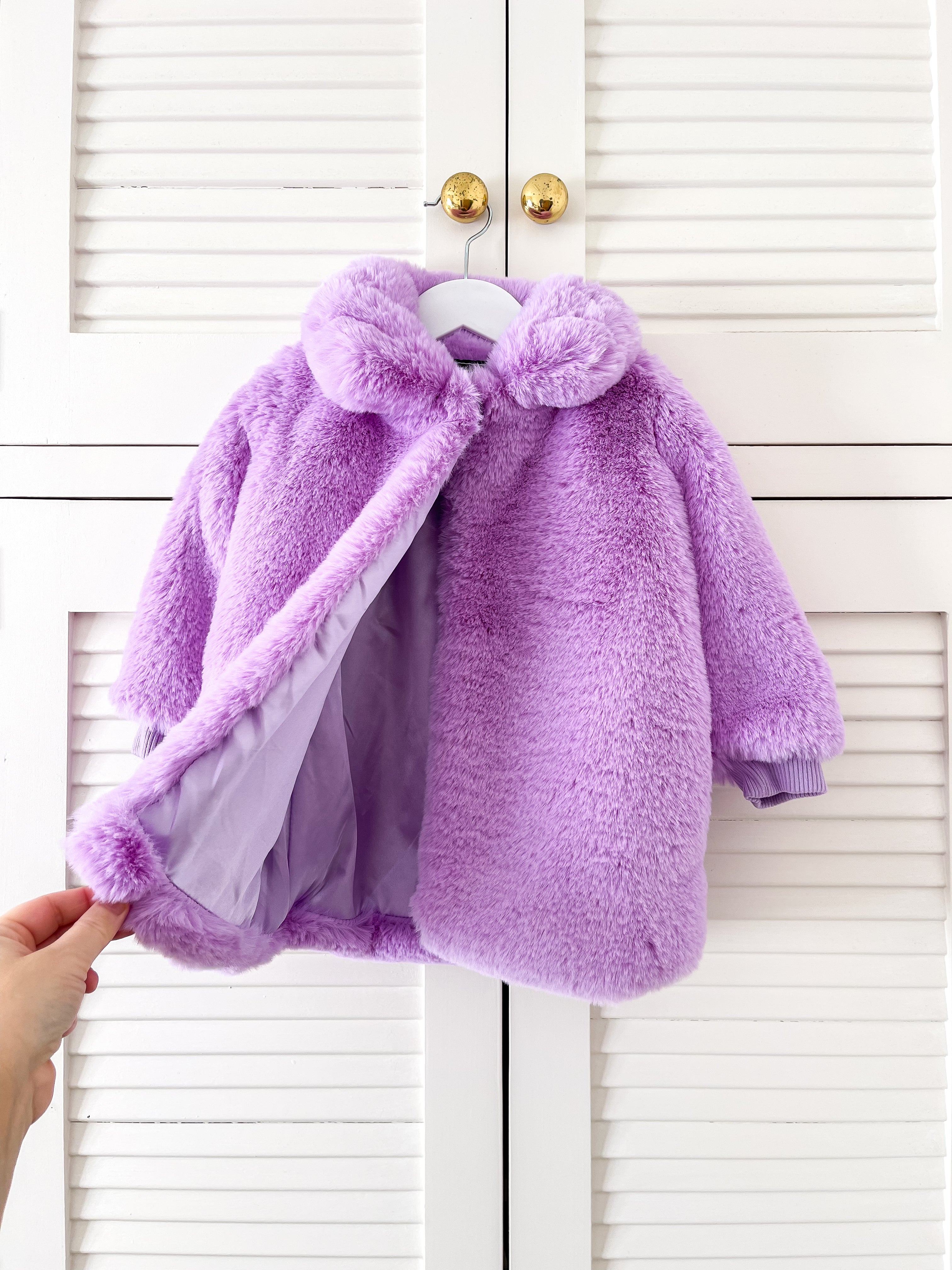Rock Your Kid believe in me faux fur jacket (3y)