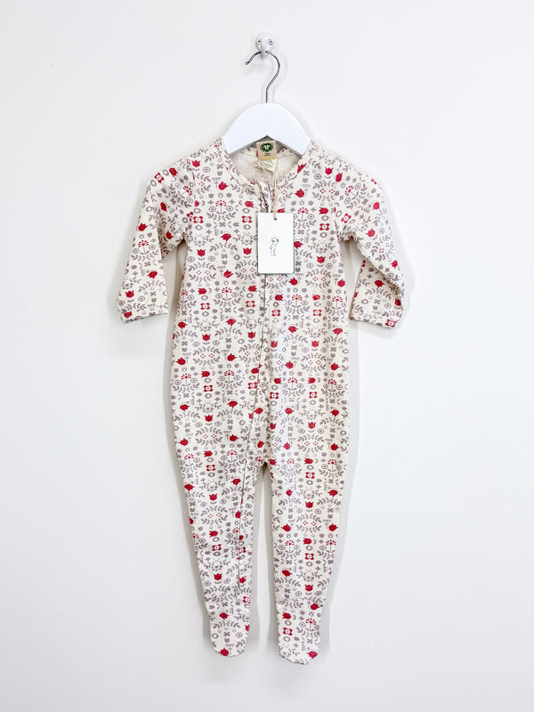 BNWT Nature Baby organic dreamlands suit - cross stitch posey (6-12m)