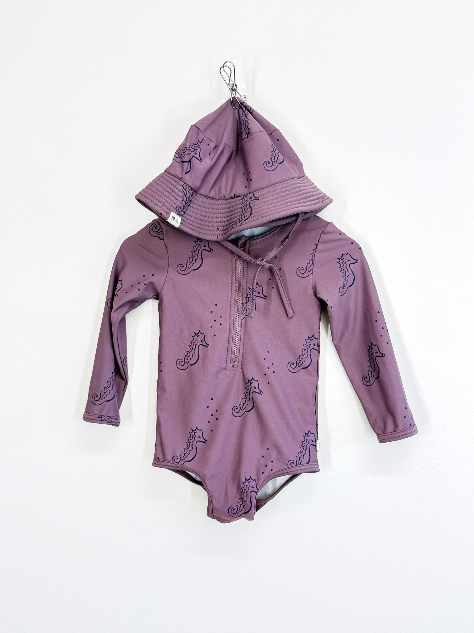 Nature Baby one piece swimsuit + hat - neptune (1y)
