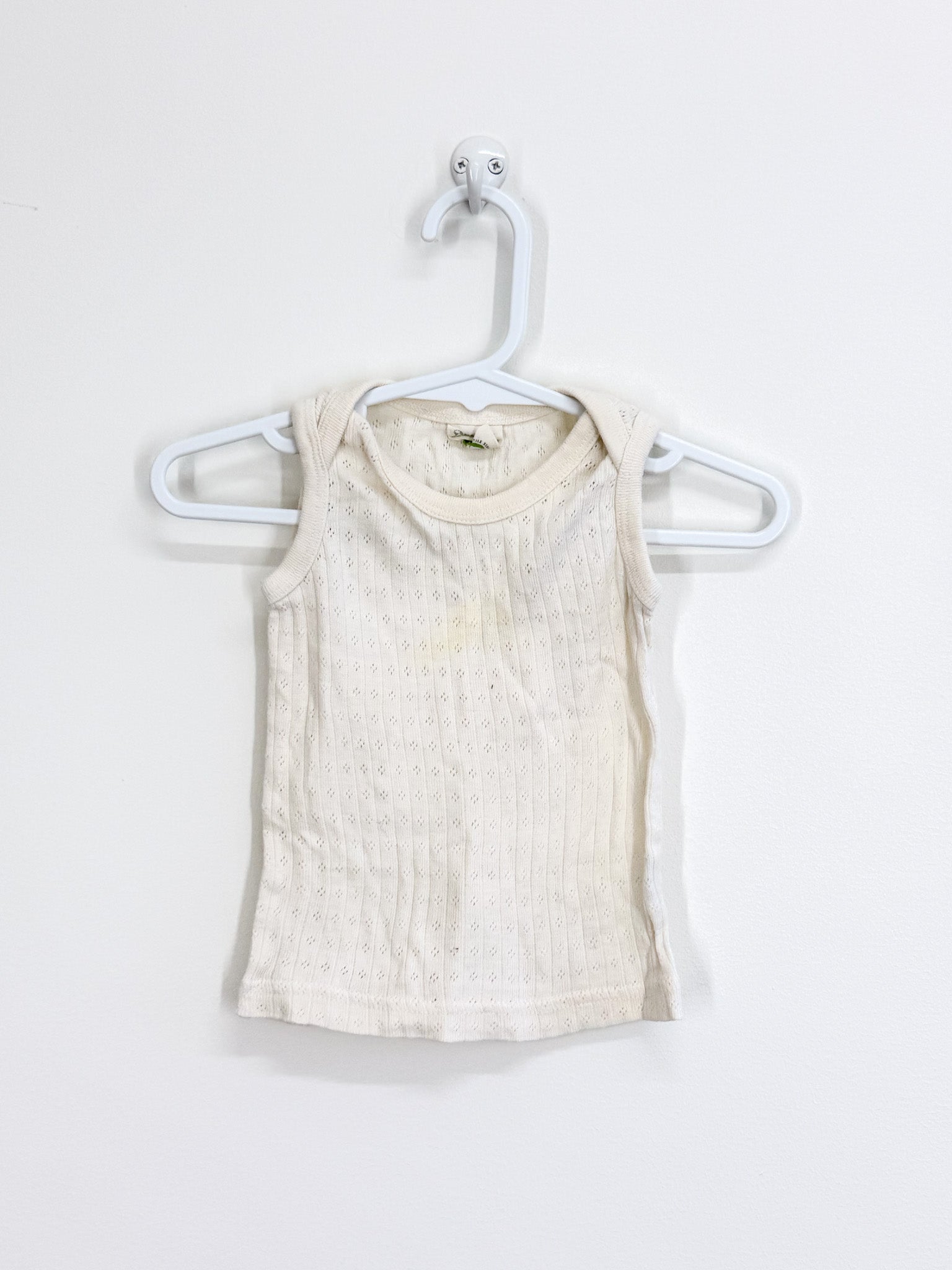 Nature Baby organic pointelle singlet top (0-3m) - SECONDS