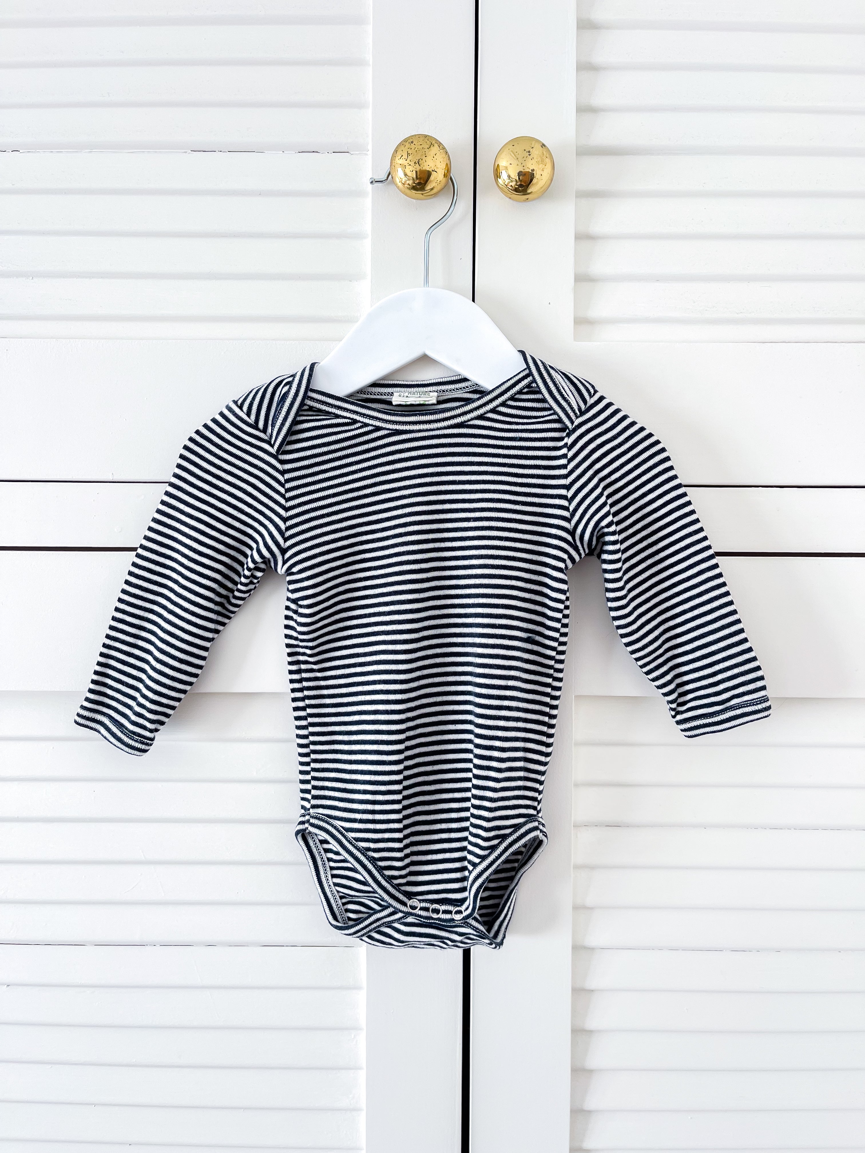 Nature Baby organic bodysuit - dark stripe (3-6m)