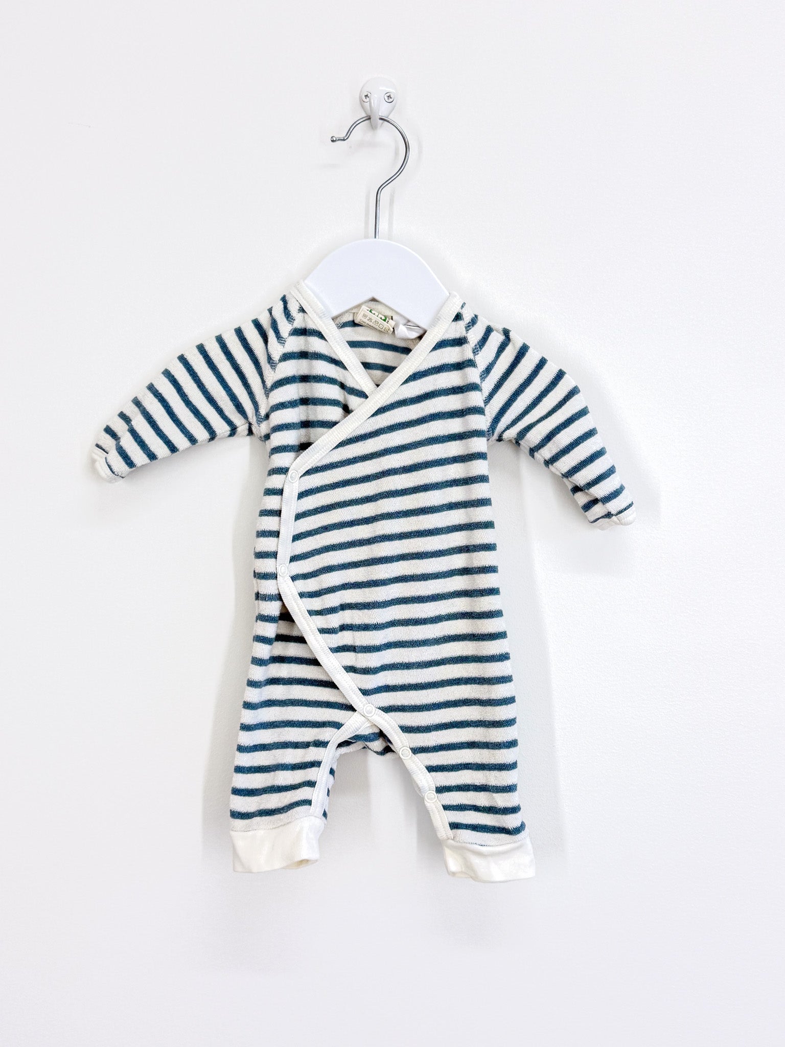 Nature Baby organic terry kimono stretch & grow - powder blue sailor (newborn)