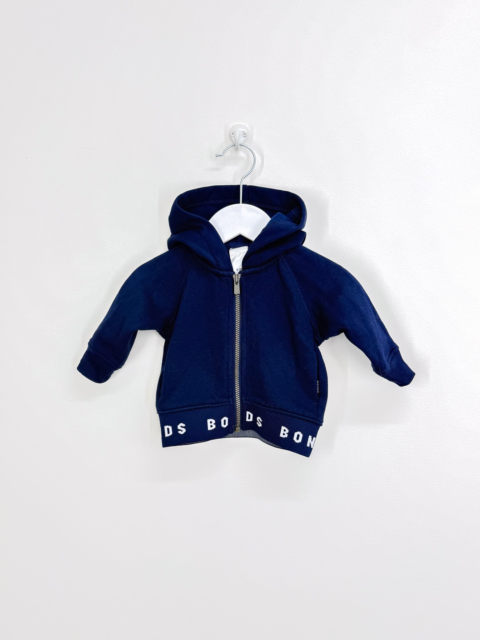 Bonds logo fleece zip hoodie - navy (0-3m)
