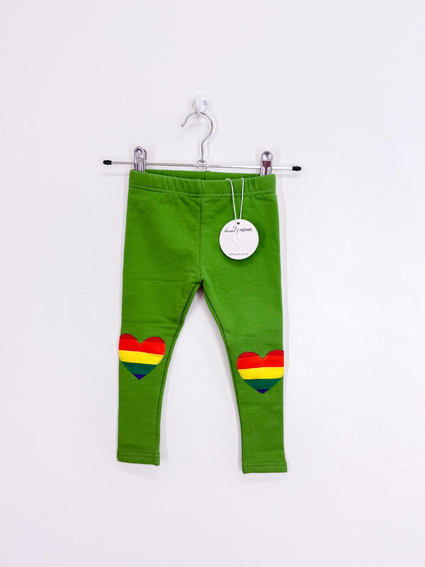 BNWT Radicool rainbow heart fleece leggings (1y)