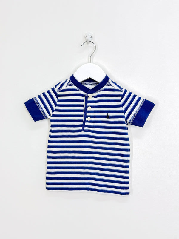 Ralph Lauren cotton striped henley tee (18m)