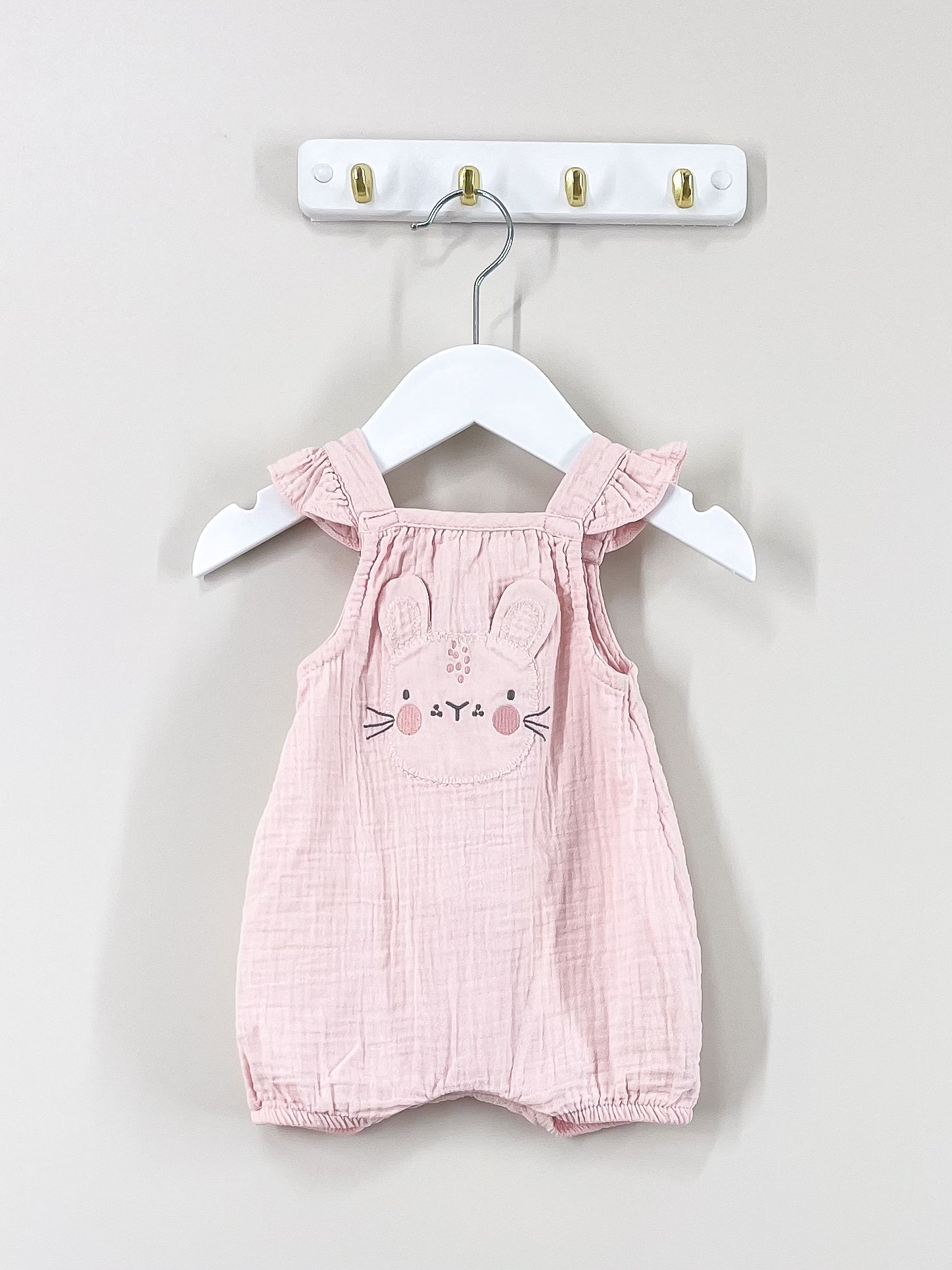 Next muslin bunny romper (0-3m)