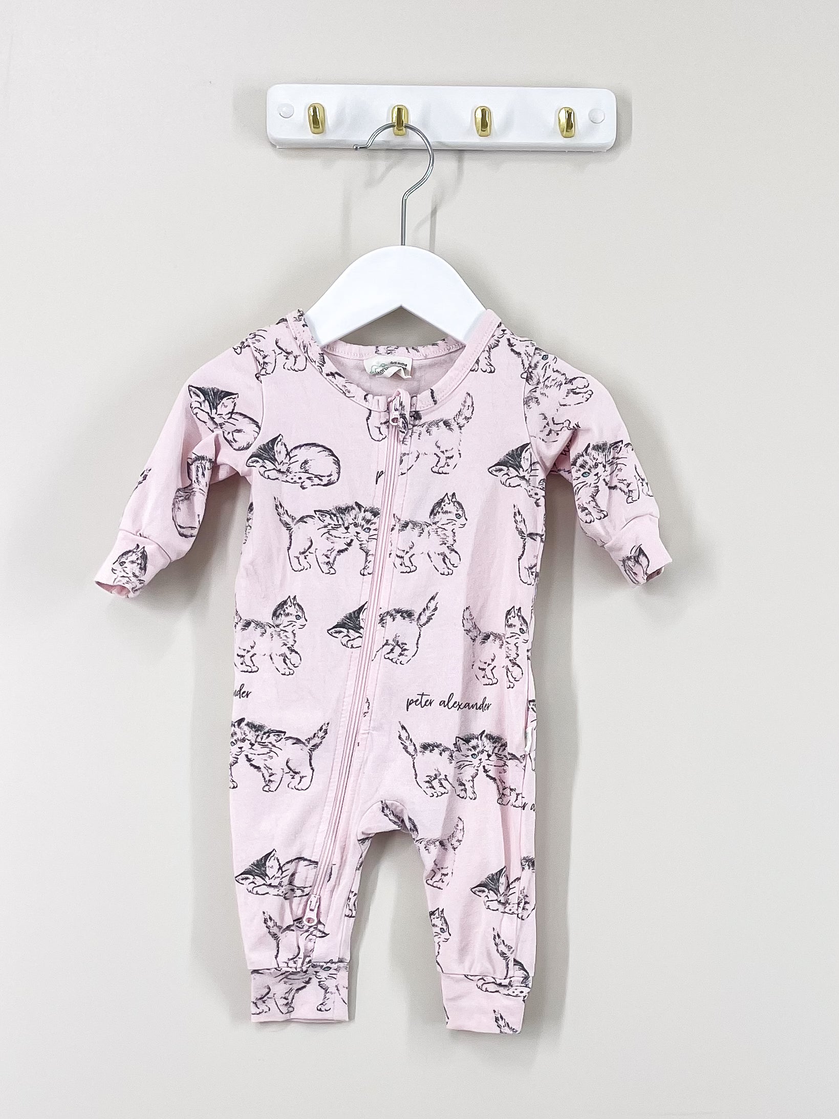 Peter Alexander kitten zip onesie (0-3m)