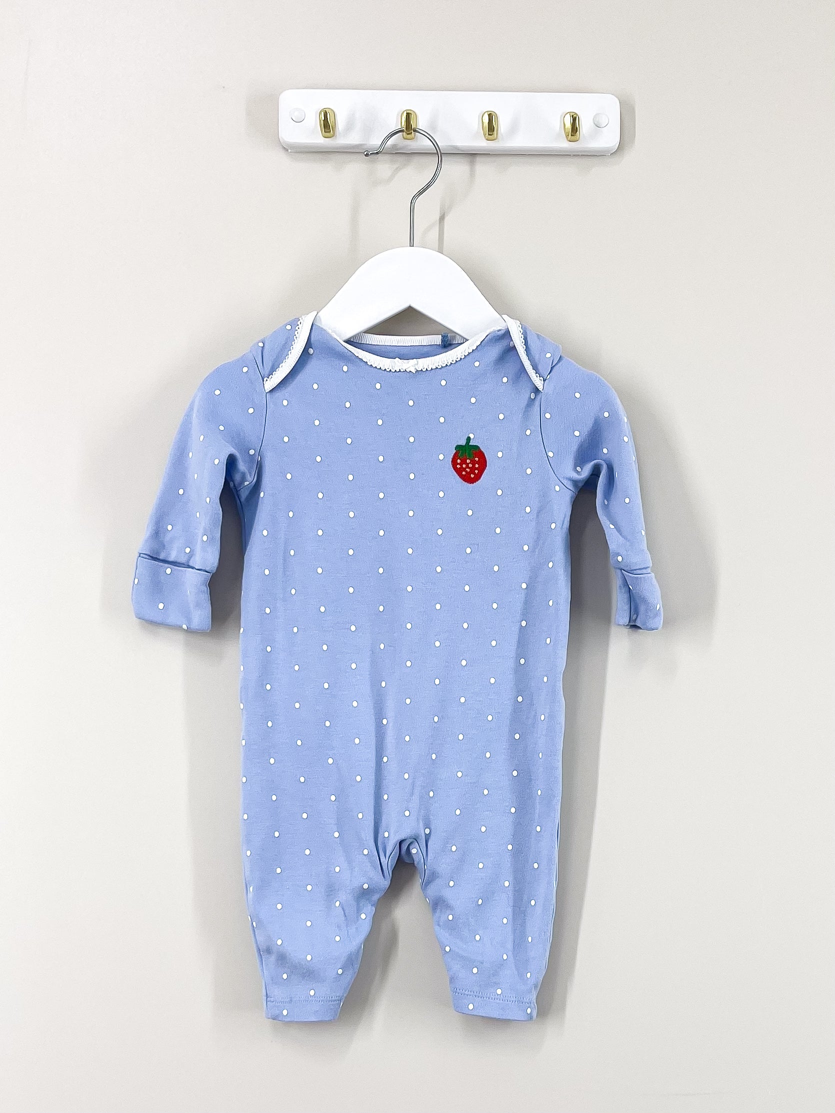 Next blue spot strawberry onesie (3-6m)