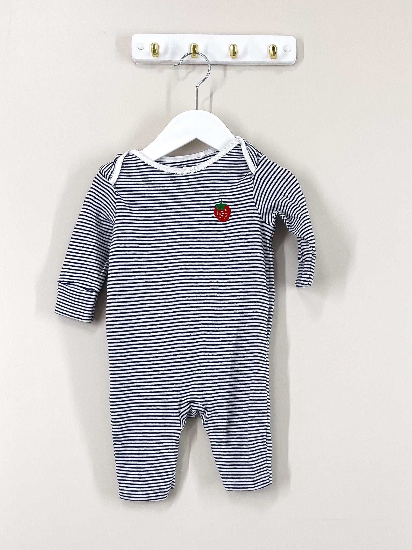 Next stripe strawberry onesie (3-6m)
