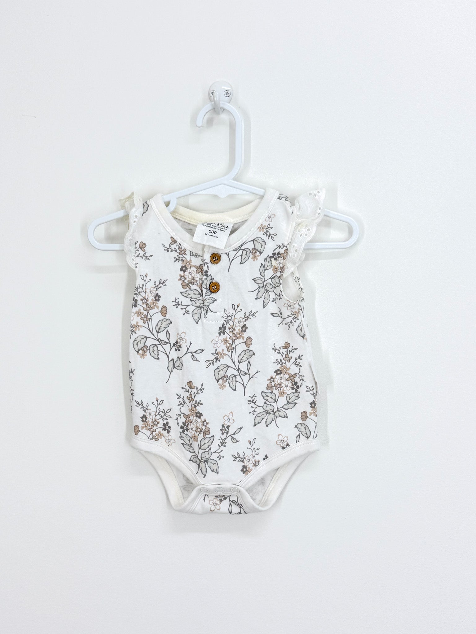 Aster & Oak flutter bodysuit (0-3m) - SECONDS