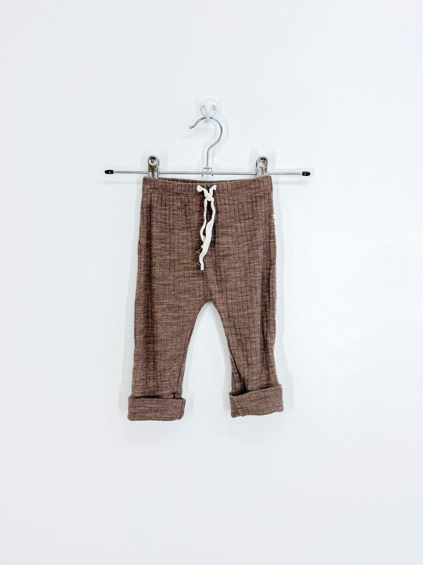 Baby Baby merino rib leggings - brown (3-6m)