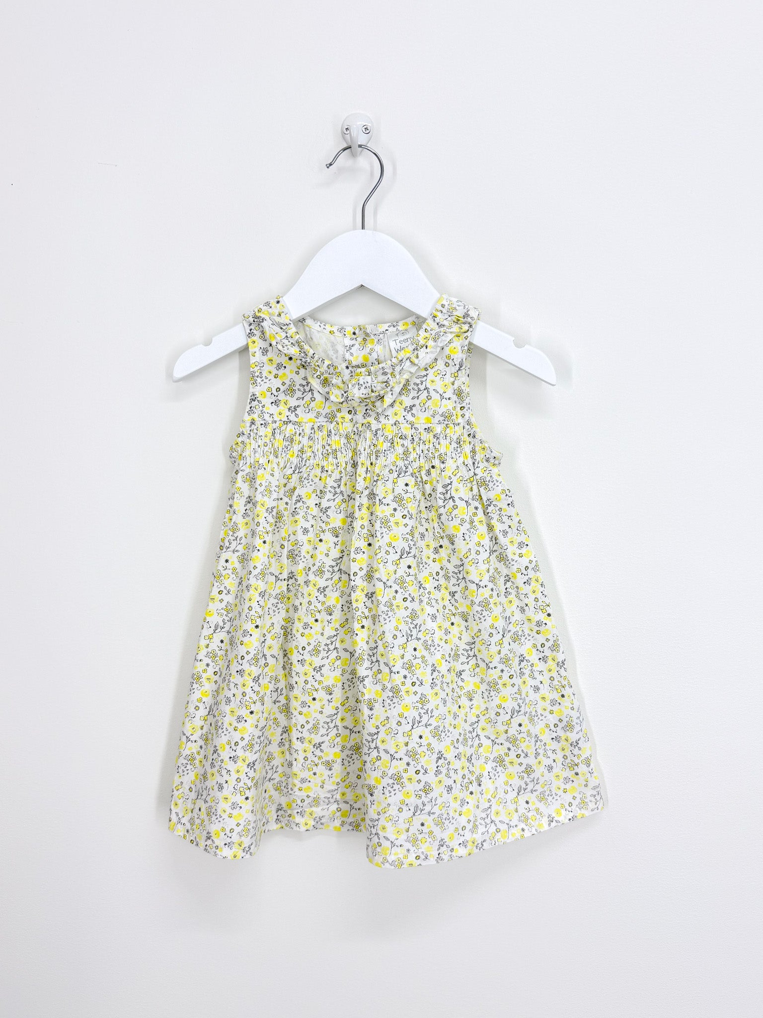 Teeny Weeny yellow floral sleeveless dress (12-18m)