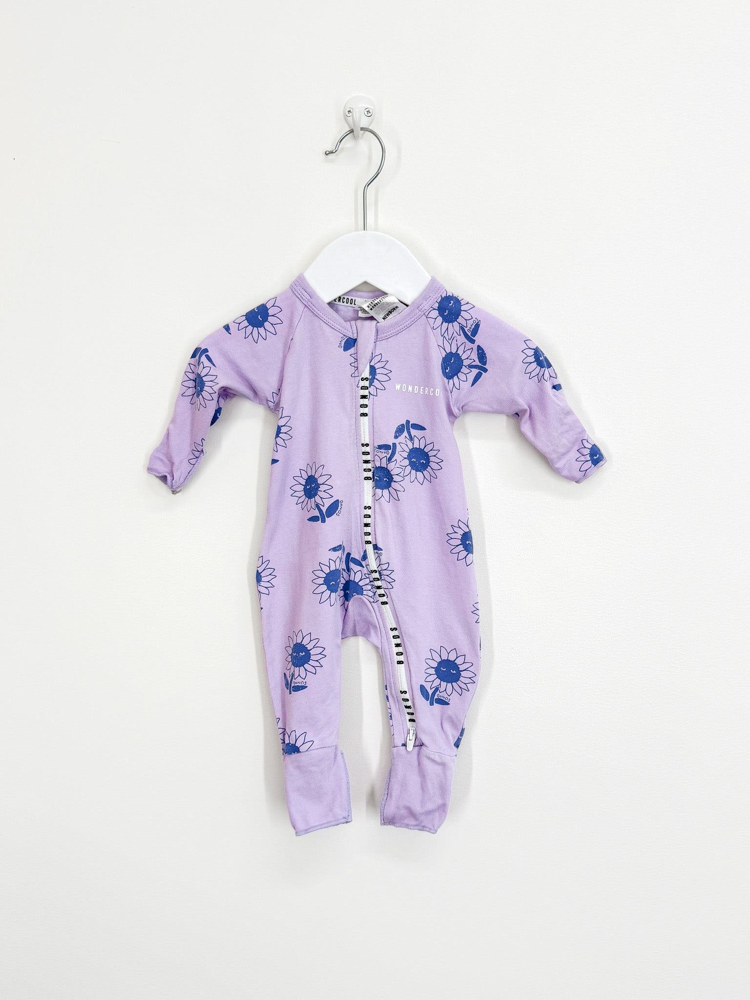 Bonds wondercool wondersuit - lilac sunflower (newborn)