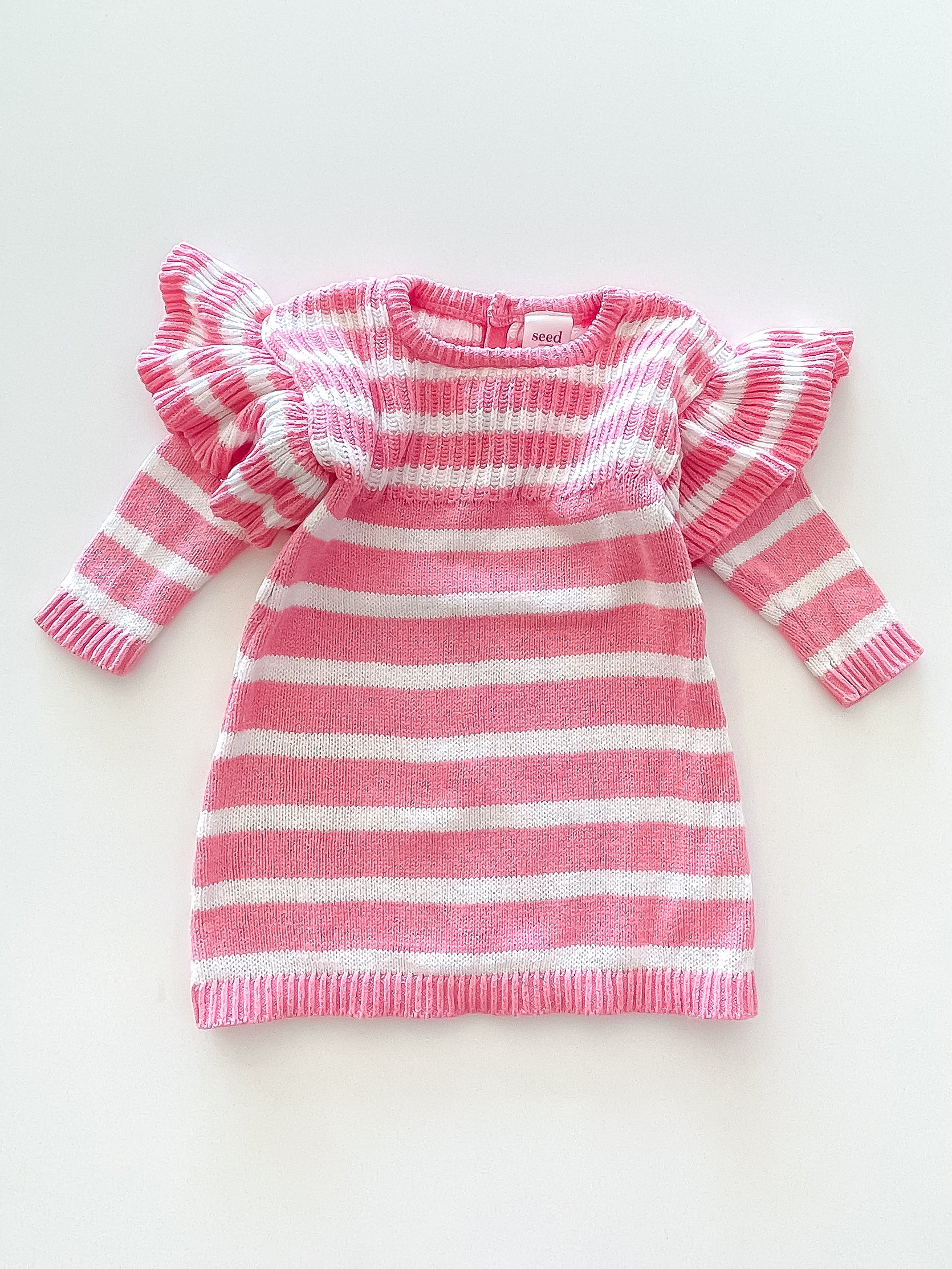 Seed knit frill dress (3-6m)