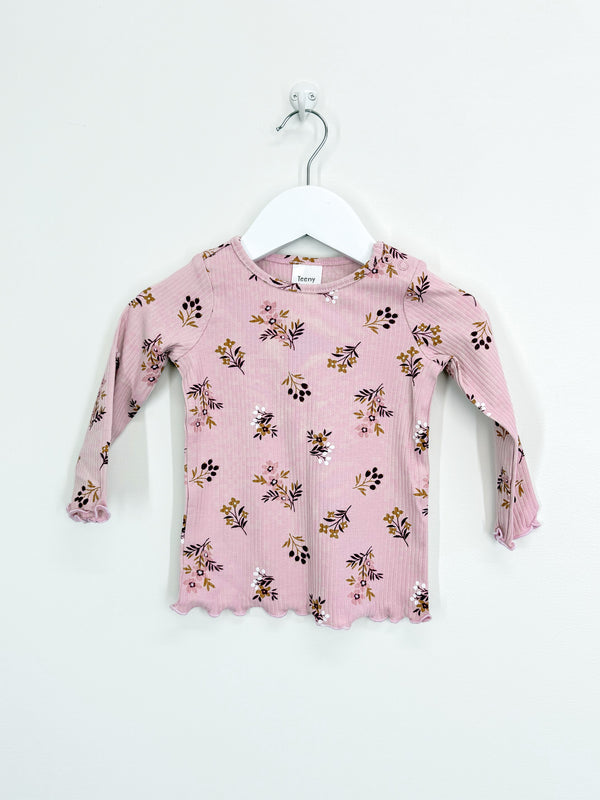 BNWOT Teeny Weeny floral rib tee (12-18m)