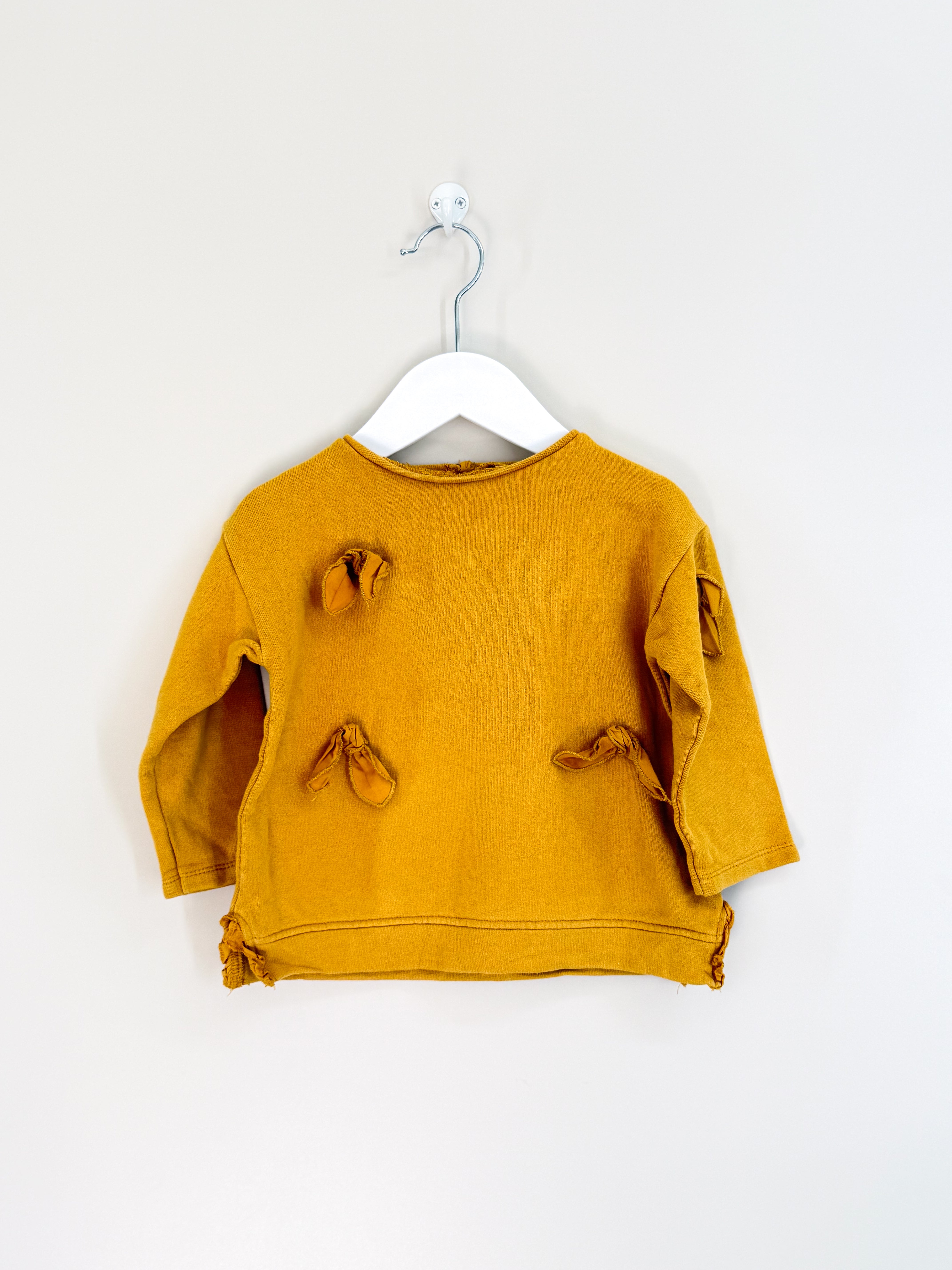 Zara mustard bow pullover (9-12m)