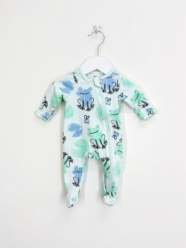 Teeny Weeny zipsuit - frogs (newborn)