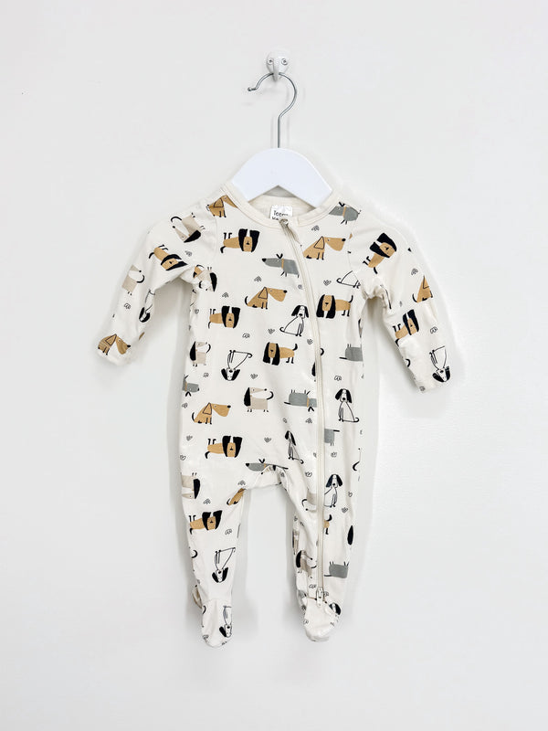 Teeny Weeny zipsuit - dogs (0-3m)