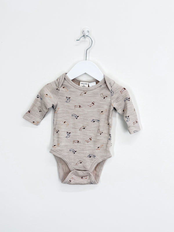 Baby Baby merino bodysuit - dogs (3-6m)