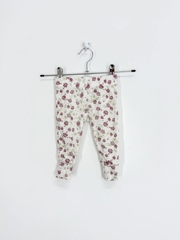 Milly & Milo merino leggings - white floral (0-3m)