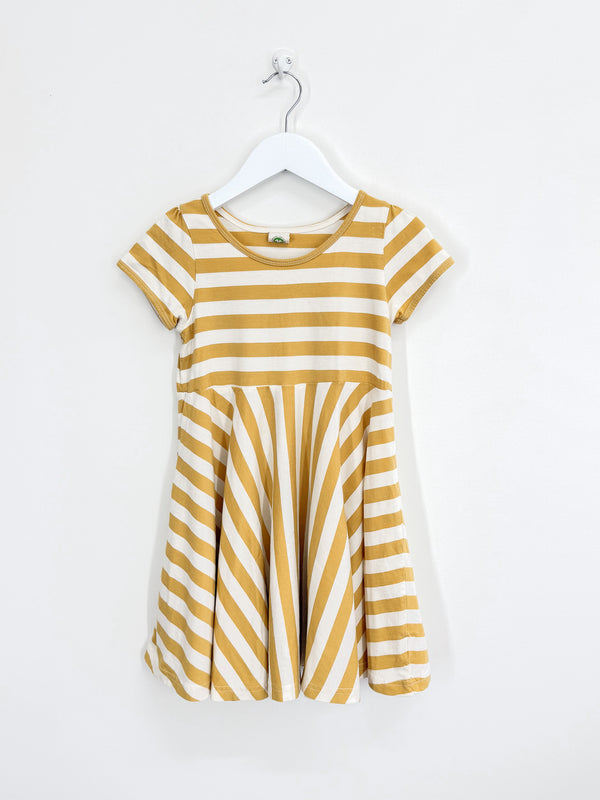 Nature Baby organic seaside dress - golden sea stripe (5y)