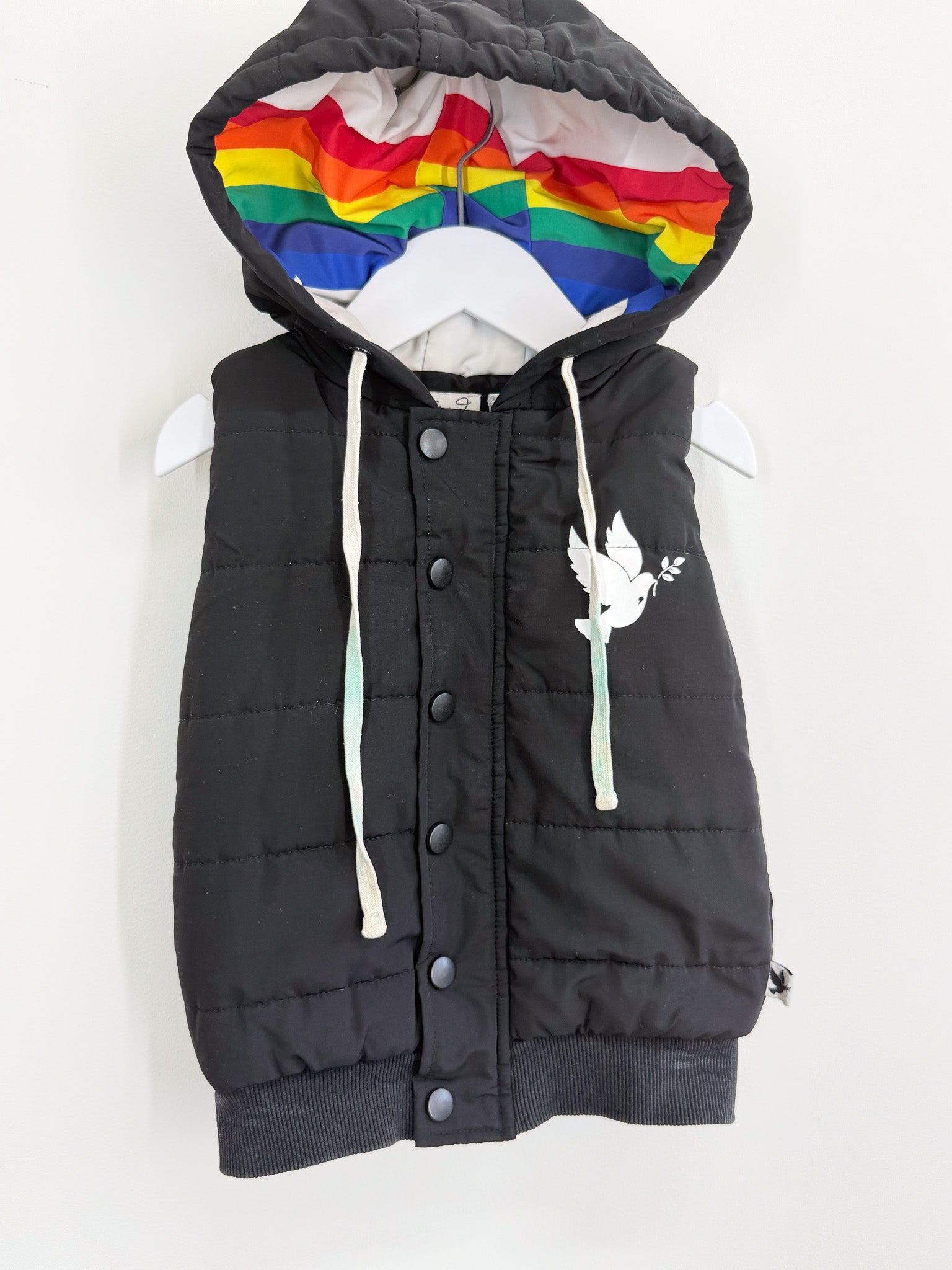 Radicool rainbow smile puffer vest jacket (2y)