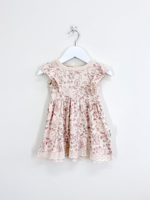 Aster & Oak organic fairy garden ruffle dress (6-12m)