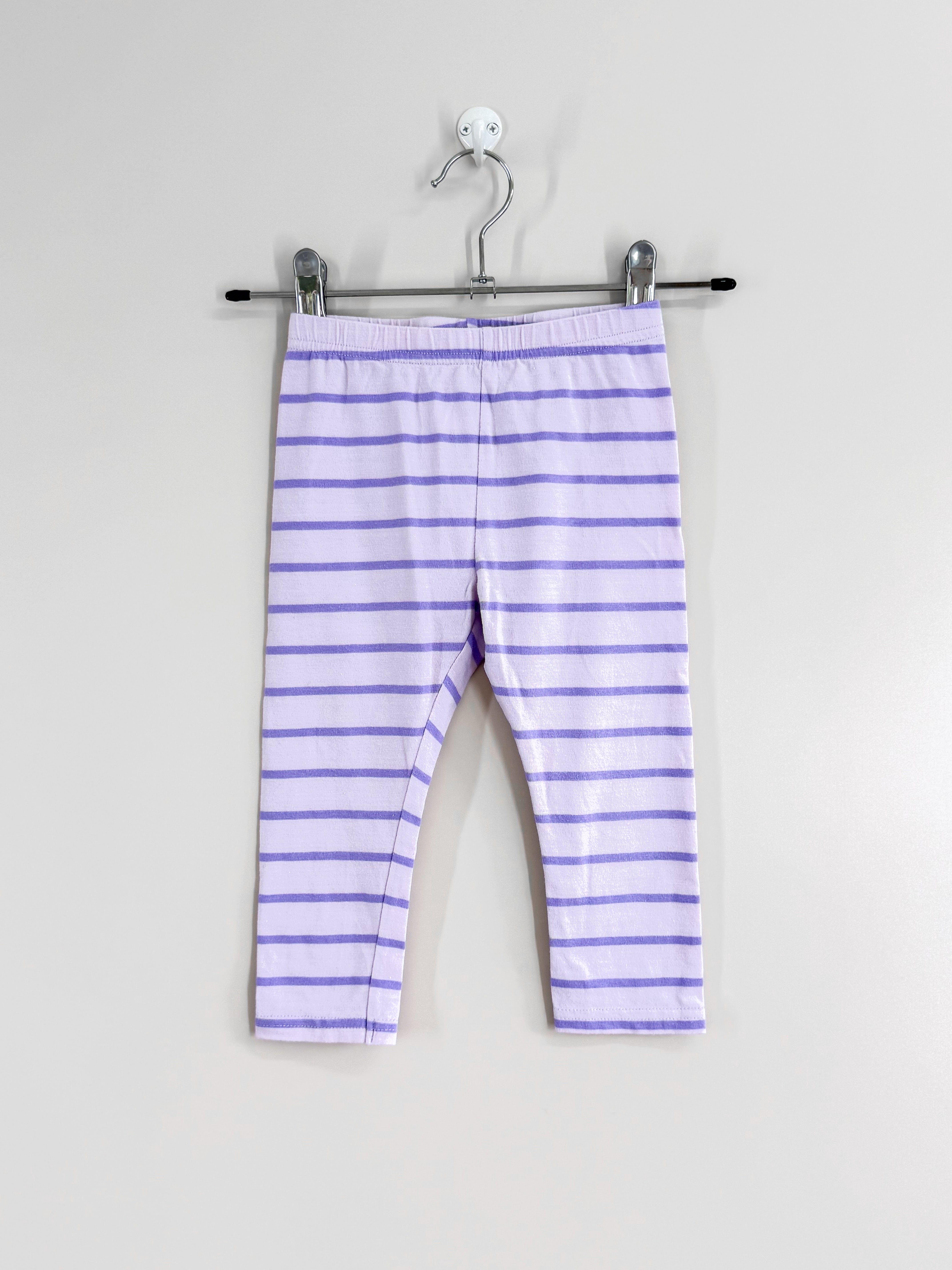 Teeny Weeny lilac stripe leggings (3-6m)