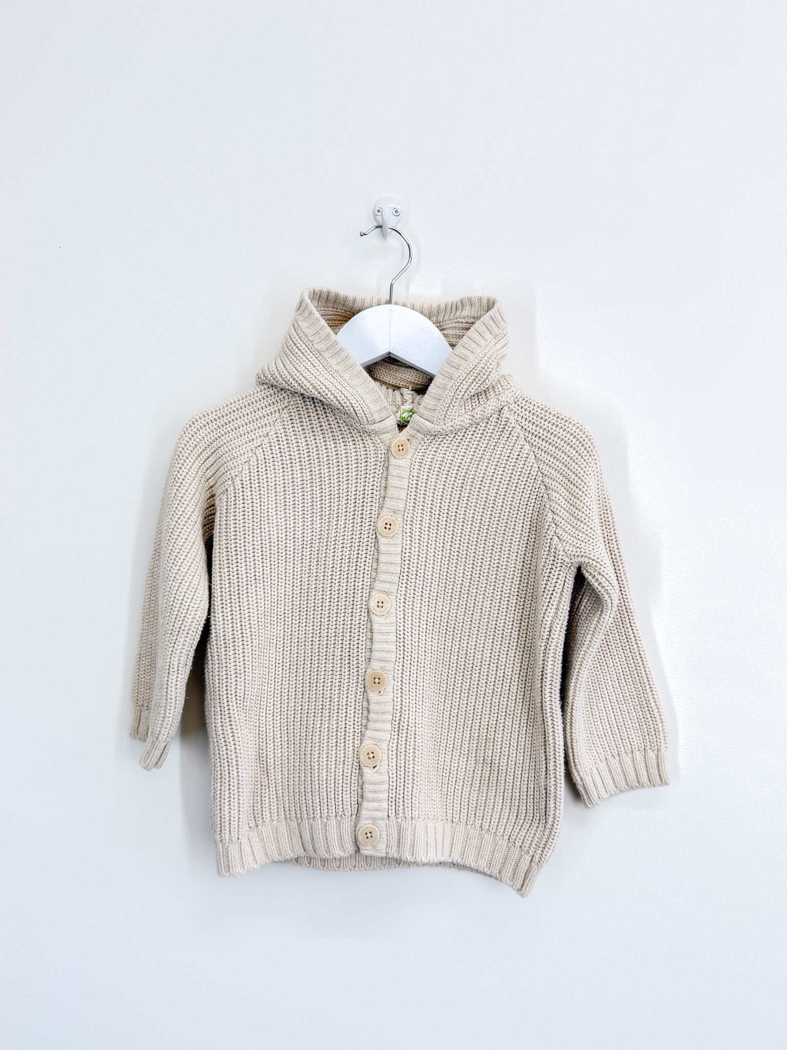 Nature Baby organic chunky knit oak hooded cardigan (4y)
