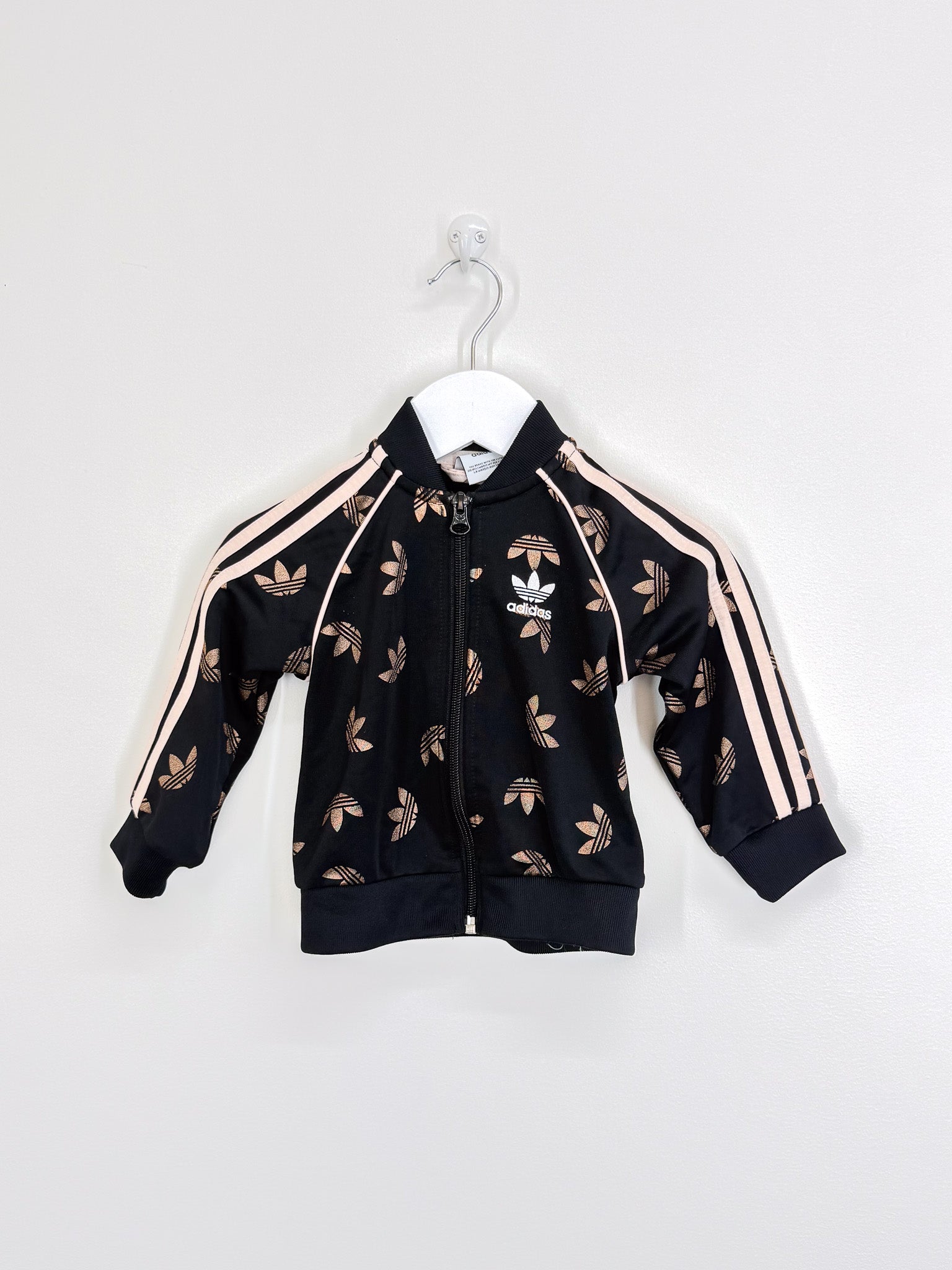 Adidas trefoil rose gold zip jacket (6-9m)