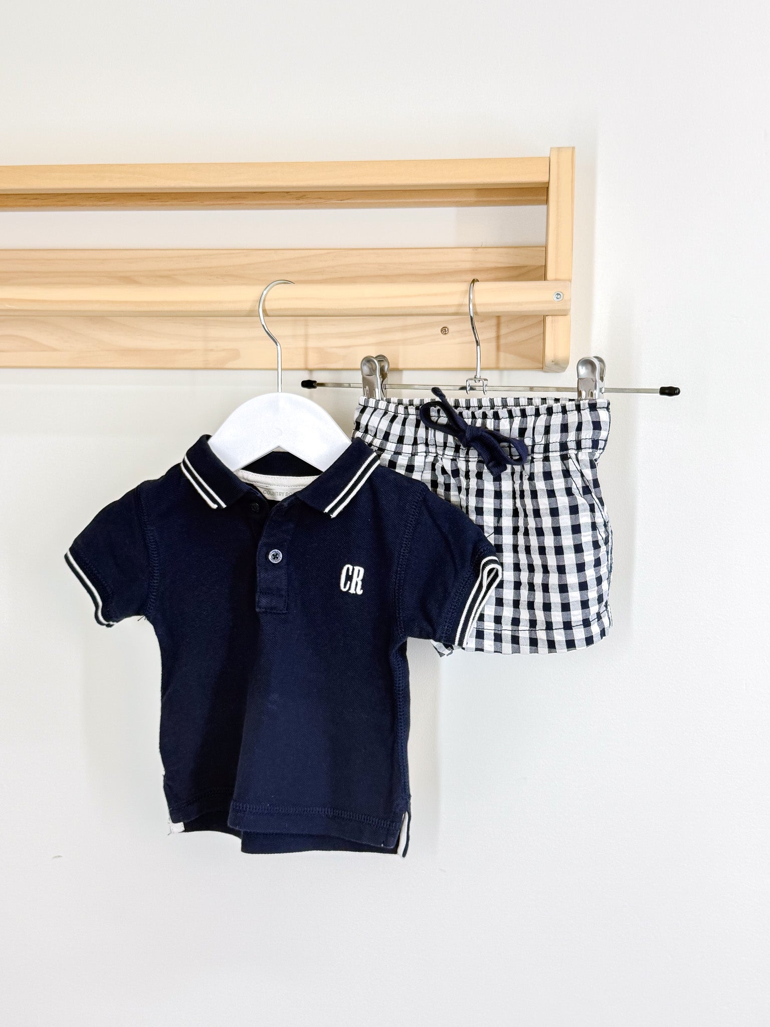 Country Road polo + shorts set (0-3m)