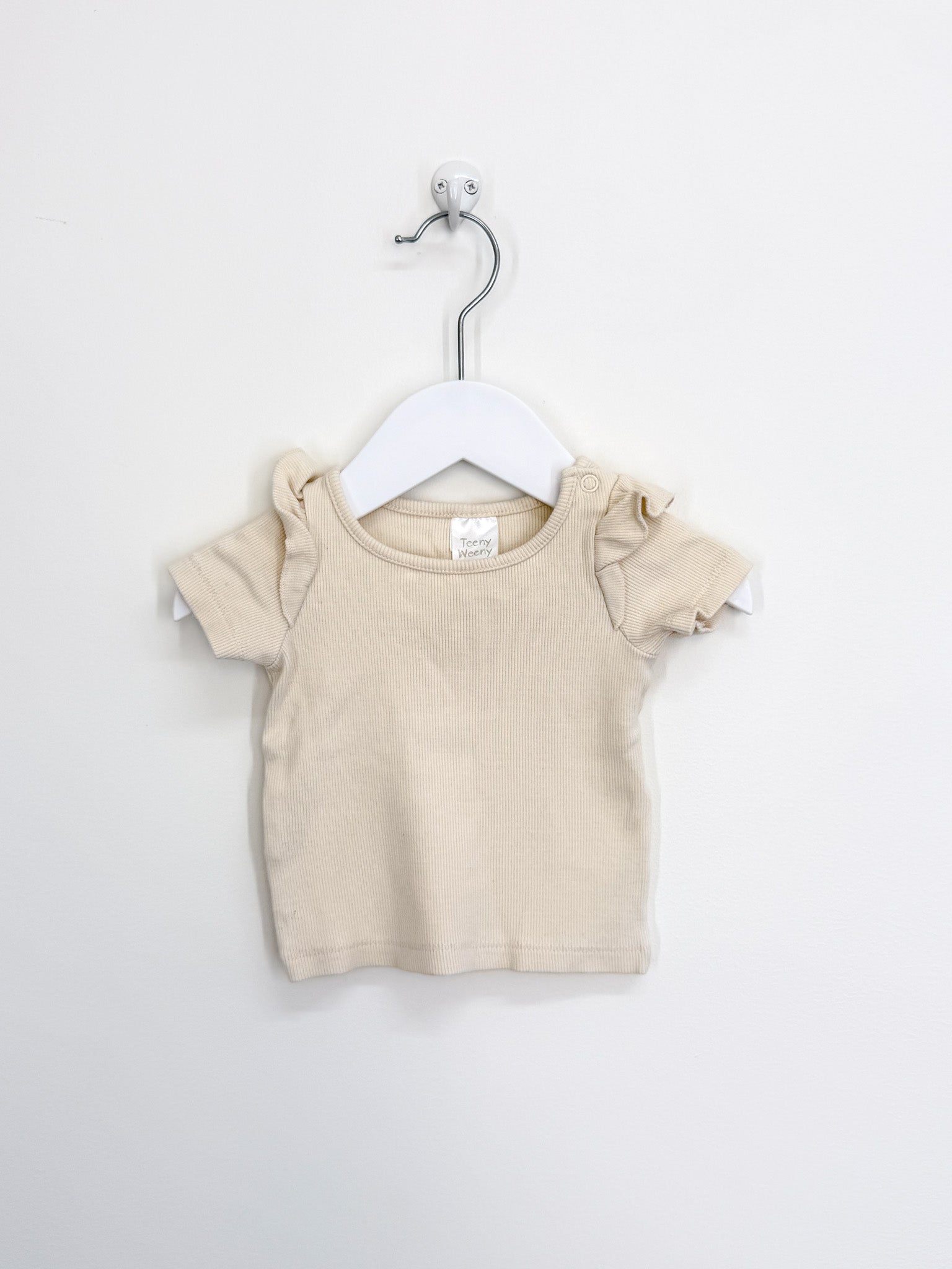 Teeny Weeny rib frill tee (0-3m)