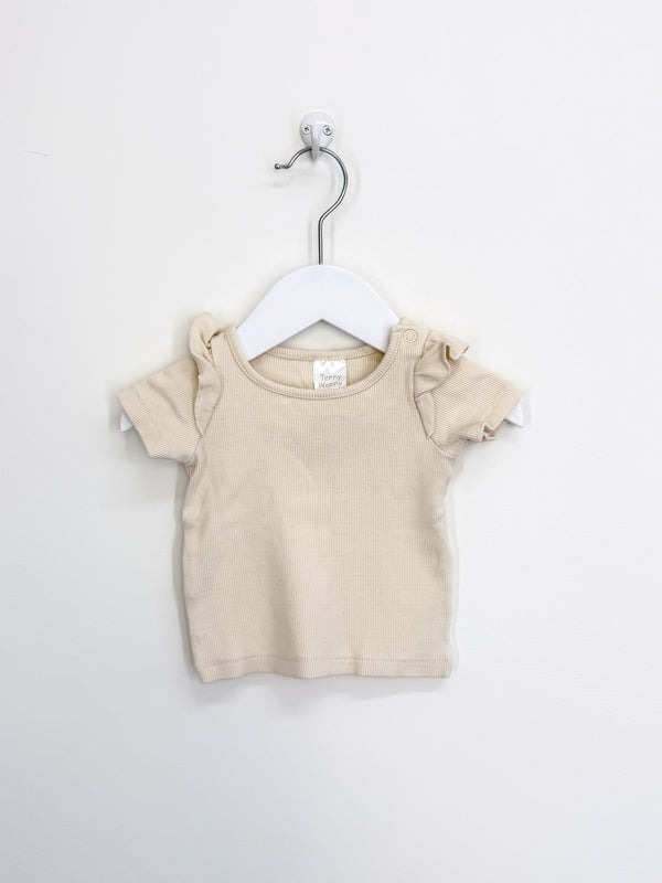 Teeny Weeny rib frill tee (0-3m)