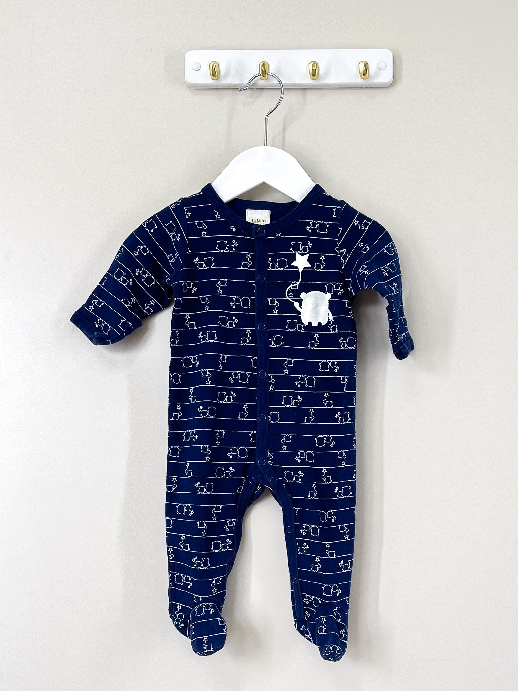 Little Bundle button onesie (0-3m)