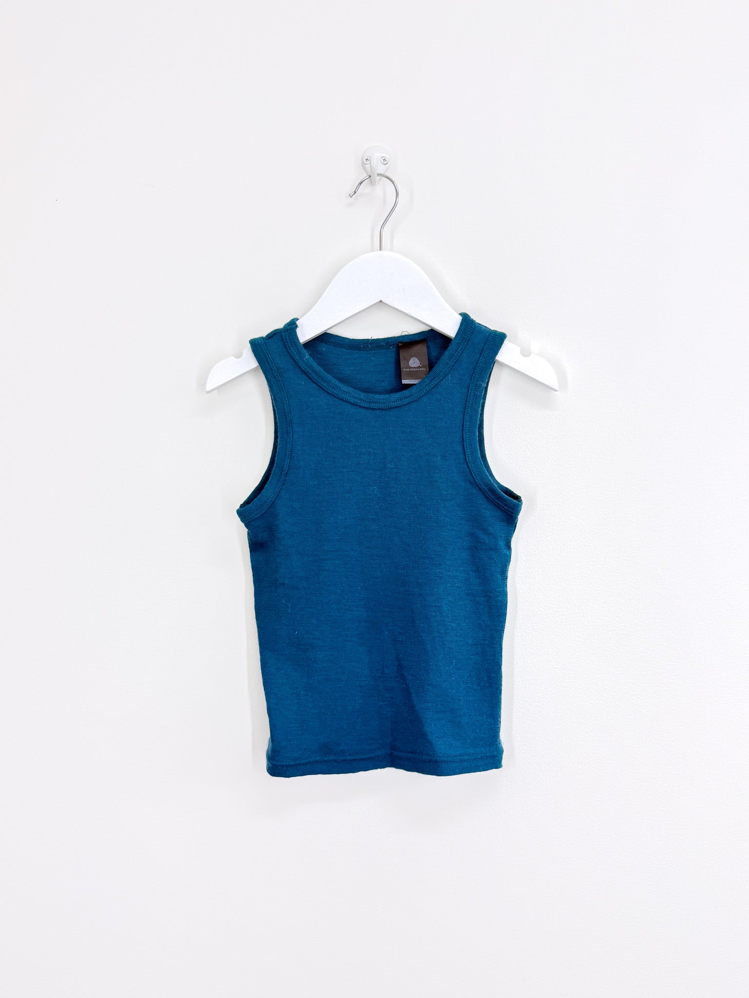 Crown Range merino tank top - teal (3y)