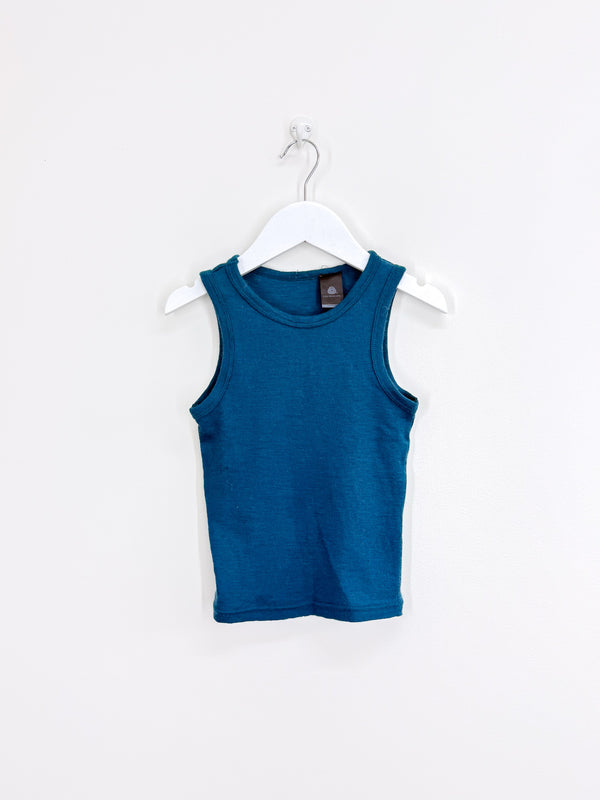 Crown Range merino tank top - teal (3y)