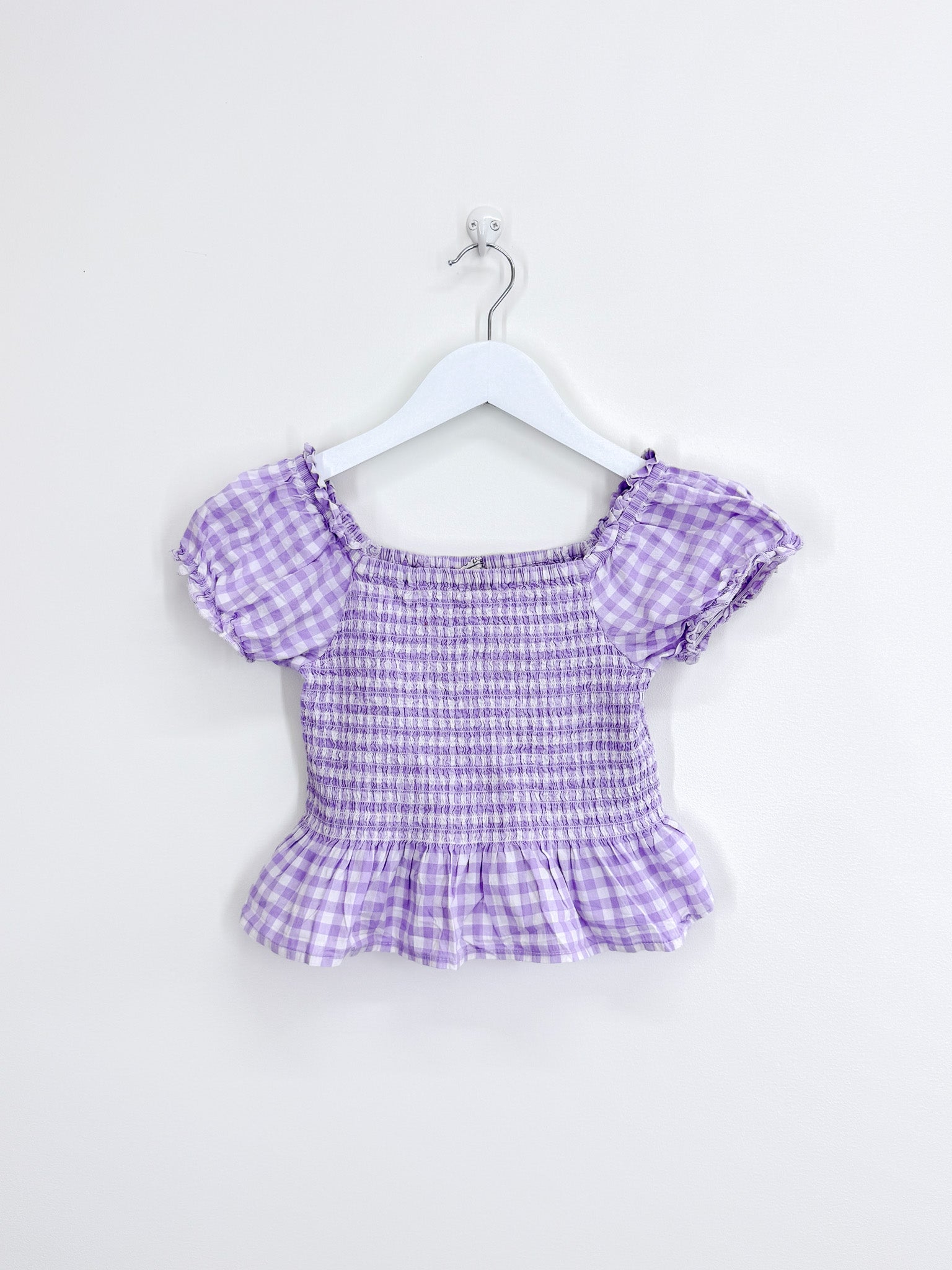 Mac & Ellie gingham smocked peplum top (7y)