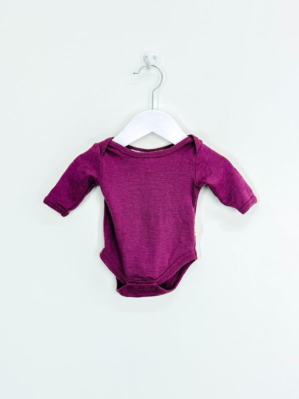 Young Originals merino bodysuit - grape (newborn)