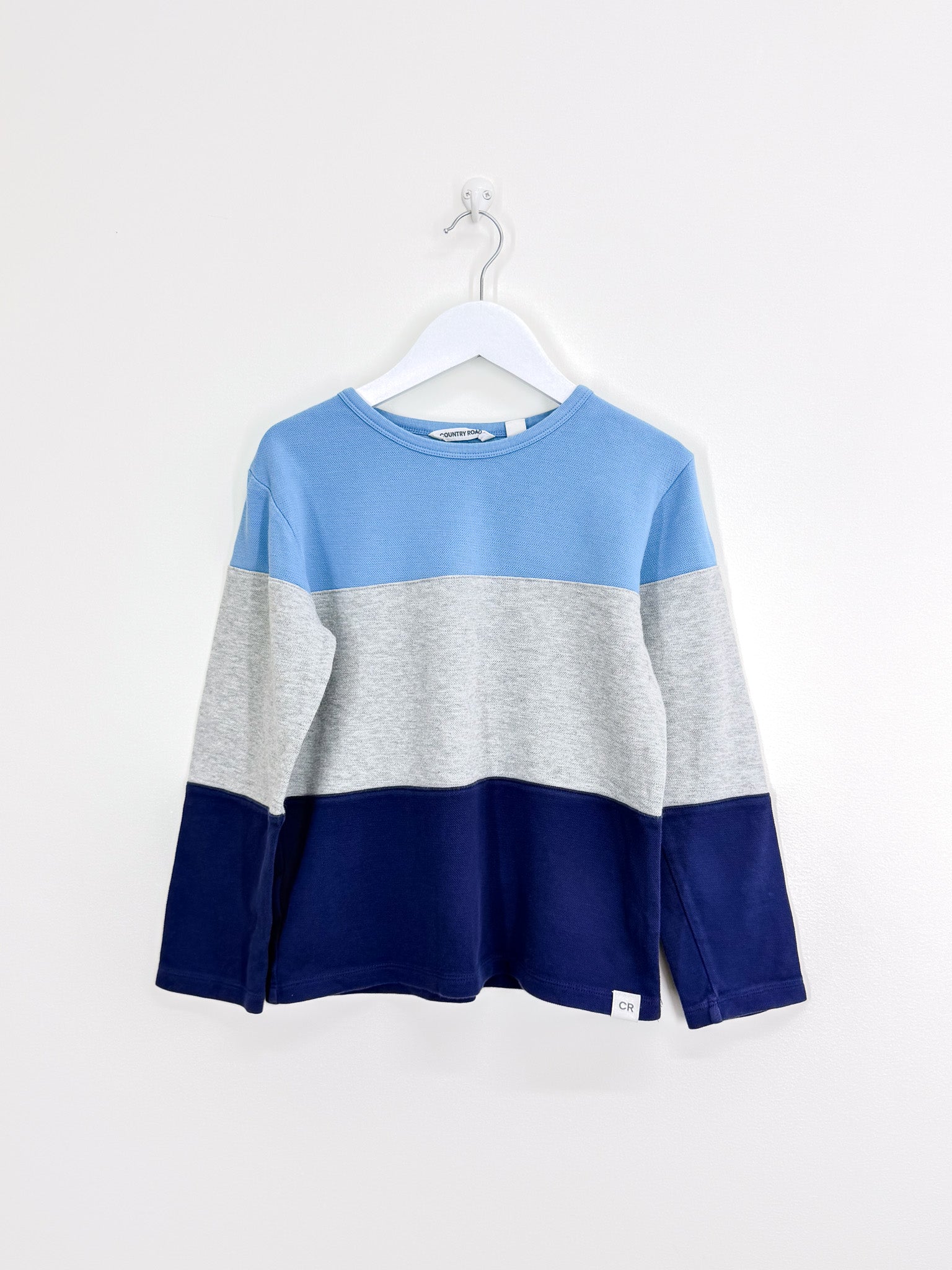 Country Road textured colour block long sleeve tee (8y)