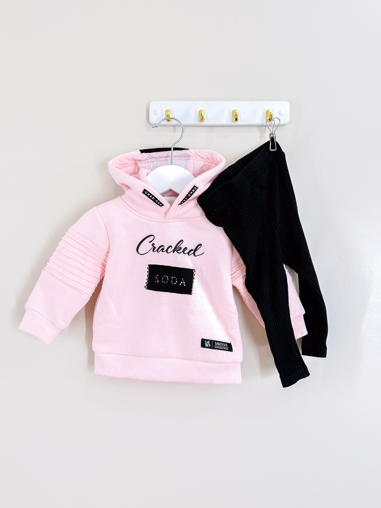 Cracked Soda hoodie + rib legging set (3-6m)