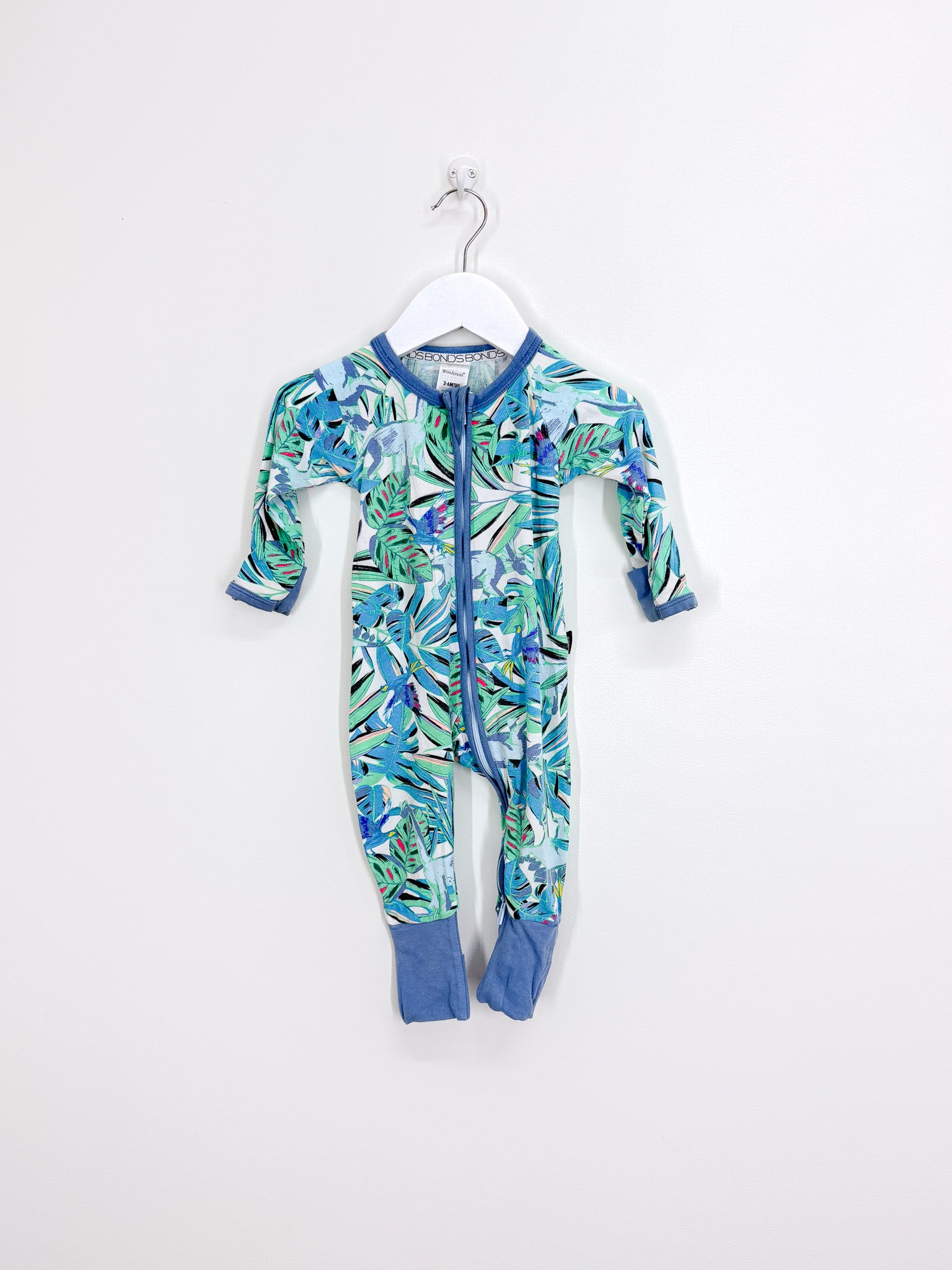 Bonds wondersuit - jungle print (3-6m)