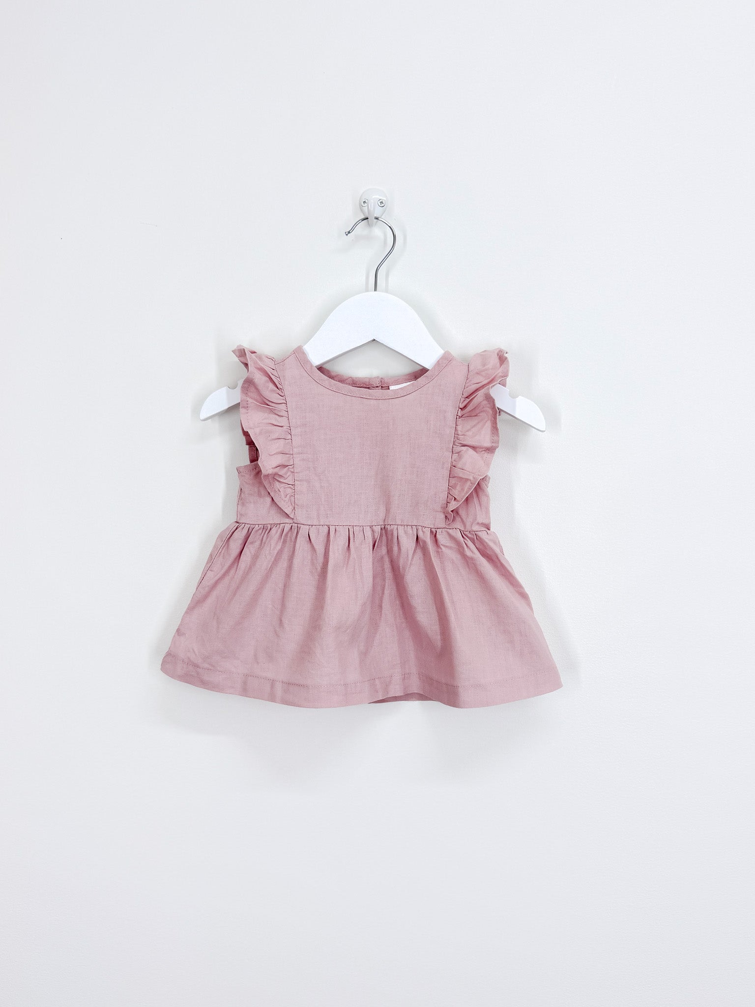 Teeny Weeny linen flutter smock top (18-24m)