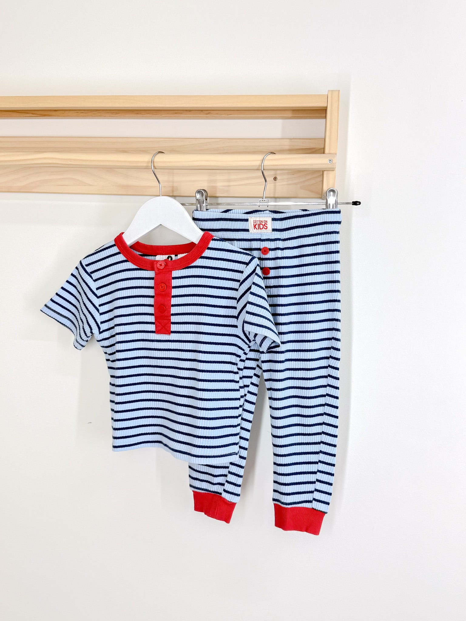 Cotton On Kids rib henley PJ set (2y)