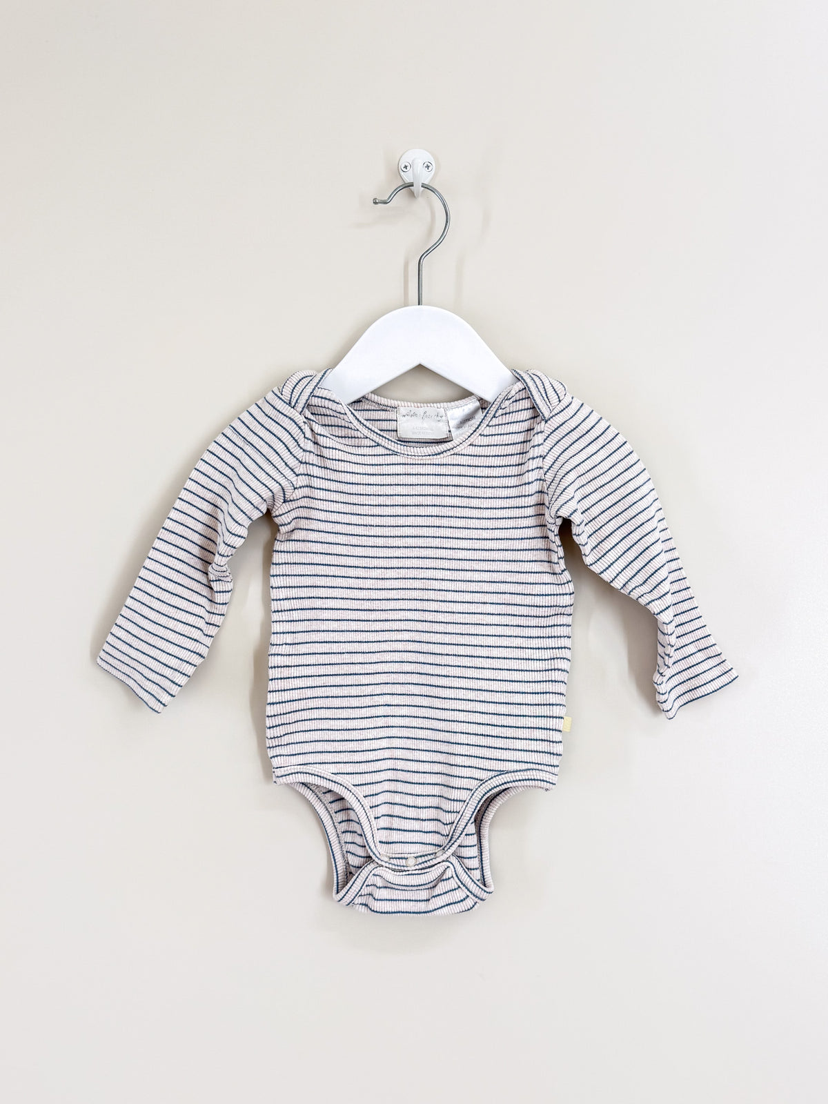Wilson & Frenchy organic rib envelope bodysuit - blue stripe (3-6m)