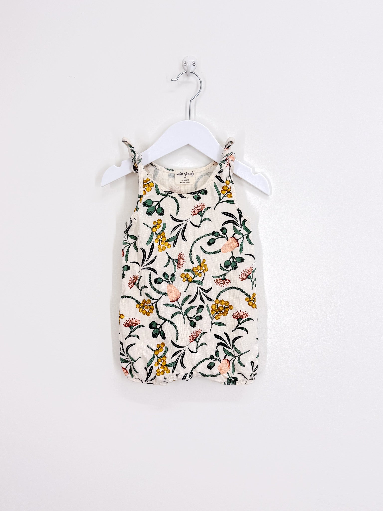 Wilson & Frenchy crinkle tie playsuit (3-6m)