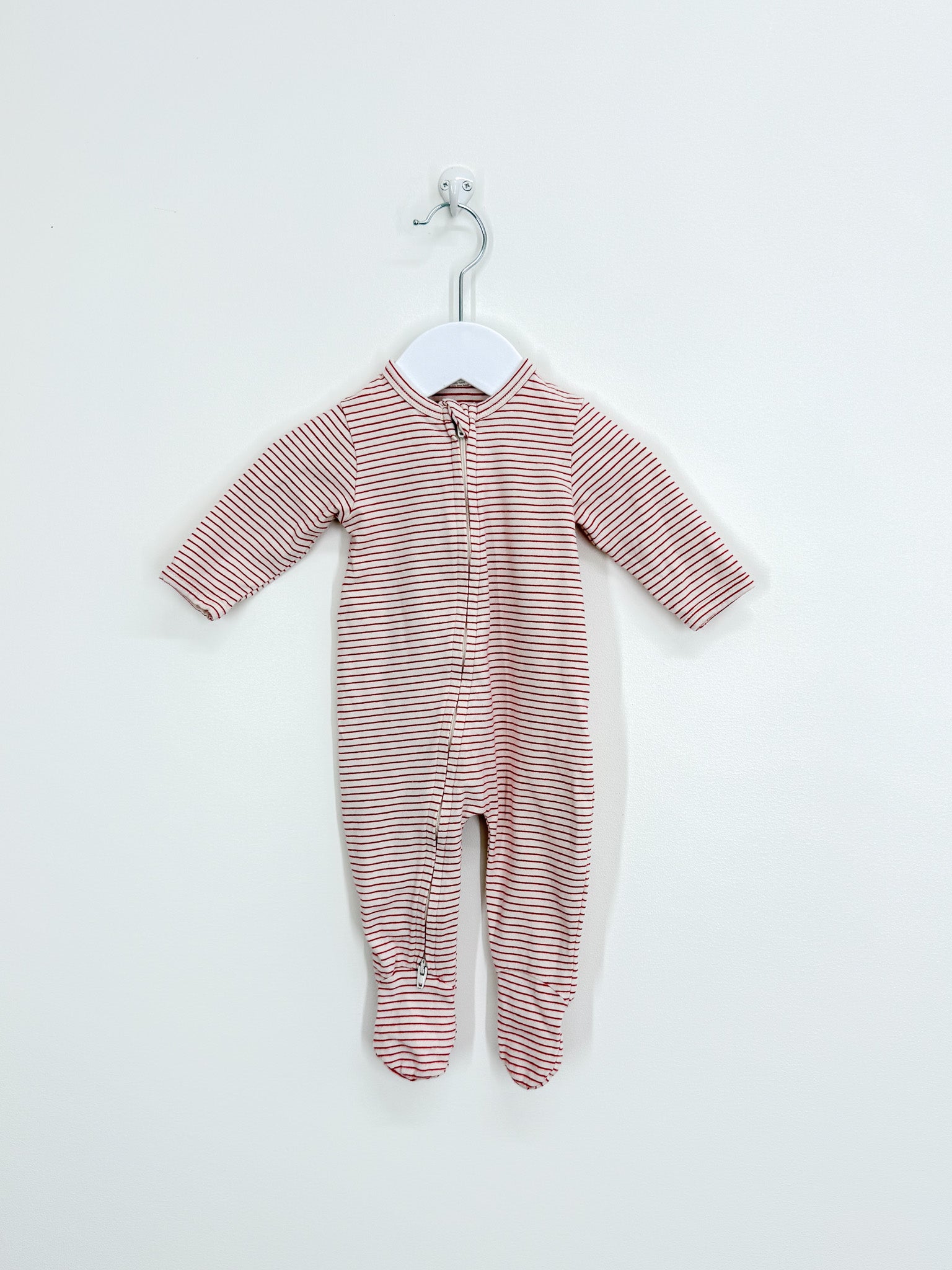 Nature Baby organic dreamlands zipsuit - red stripe (0-3m)
