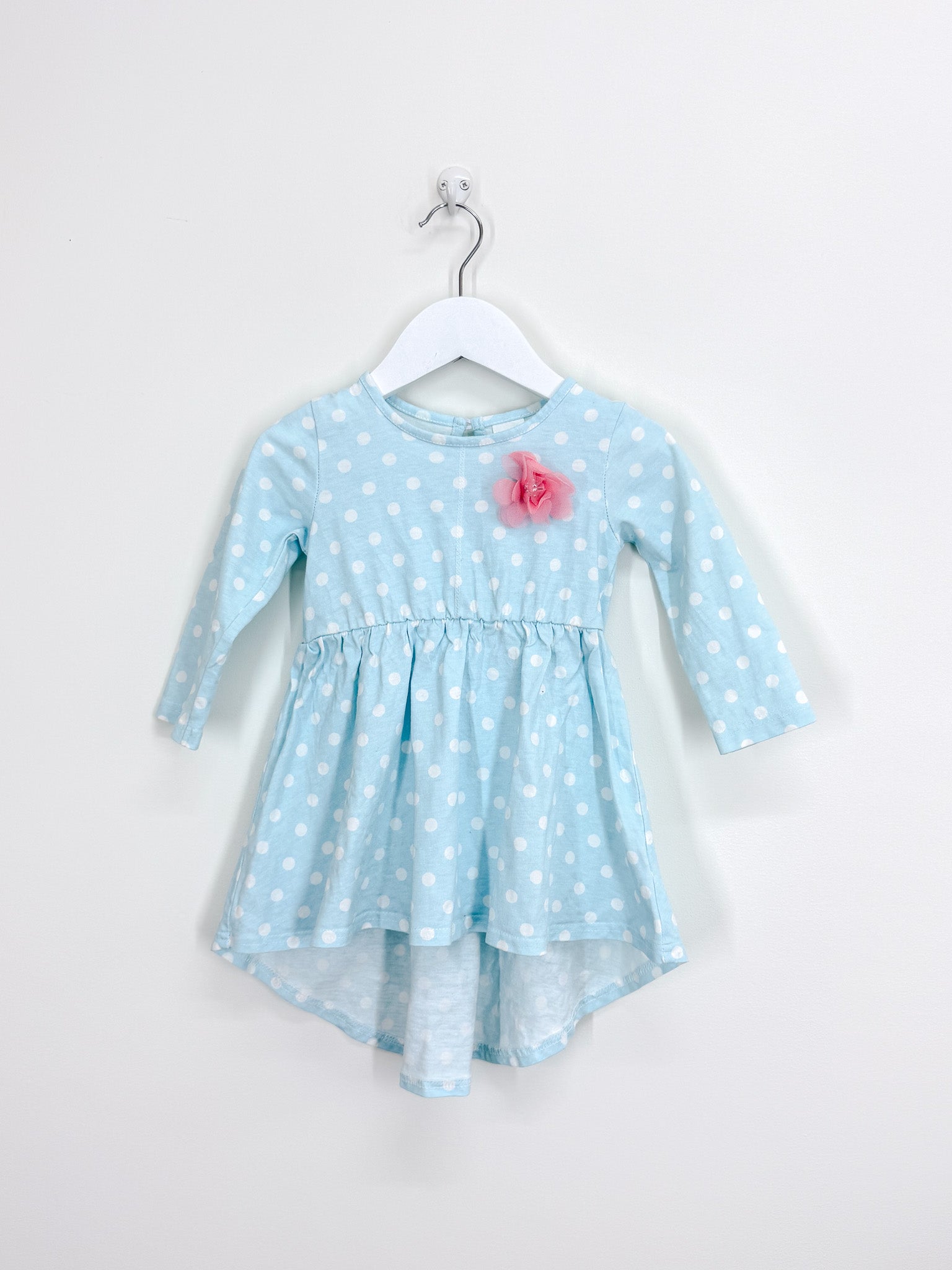 Teeny Weeny long sleeve spot dress (12m)